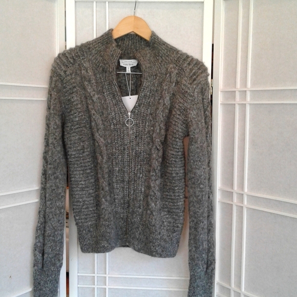 & Other Stories Sweaters - & other stories grey wool zip up sweater cardigan